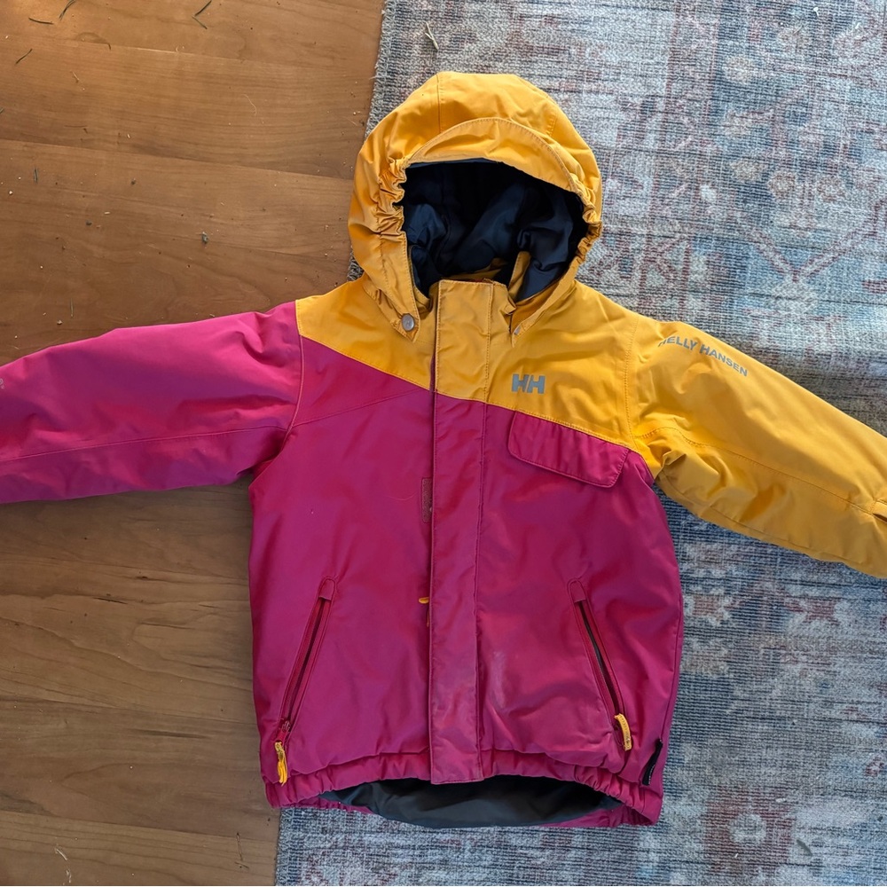 Helly Hansen Kids' Vibrant Pink and Yellow Raincoat